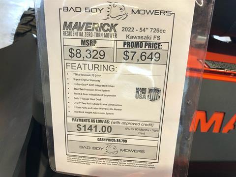 2022 Bad Boy Mowers Maverick 54 in. Kawasaki FS730 24 hp in Saucier, Mississippi - Photo 3