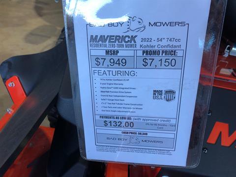 2022 Bad Boy Mowers Maverick 54 in. Kohler Confidant ZT740 25 hp in Saucier, Mississippi - Photo 3