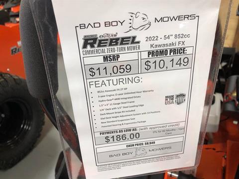 2022 Bad Boy Mowers Rebel 54 in. Kawasaki FX850 27 hp in Saucier, Mississippi - Photo 4