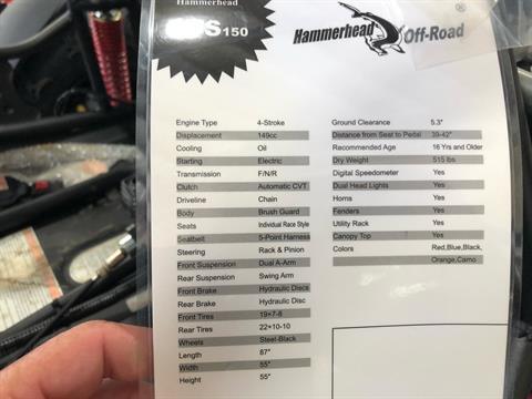2022 Hammerhead Off-Road GTS 150 in Saucier, Mississippi - Photo 8
