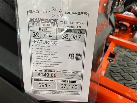 2023 Bad Boy Mowers Maverick 54 in. Kawasaki FS730 24 hp in Saucier, Mississippi - Photo 5
