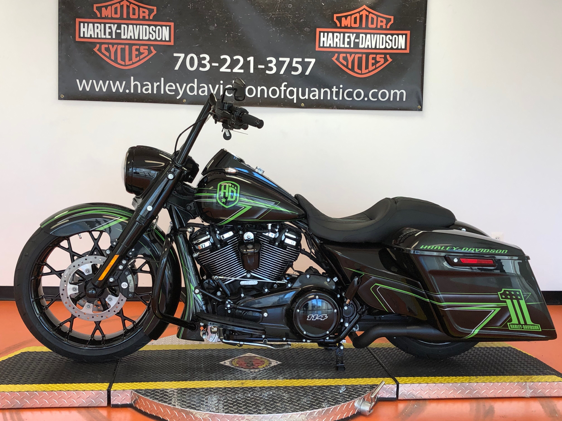Used 2019 Harley Davidson Road King Special Quantico Custom 1 Of 1 Mean Green Motorcycles In Orange Va 670343