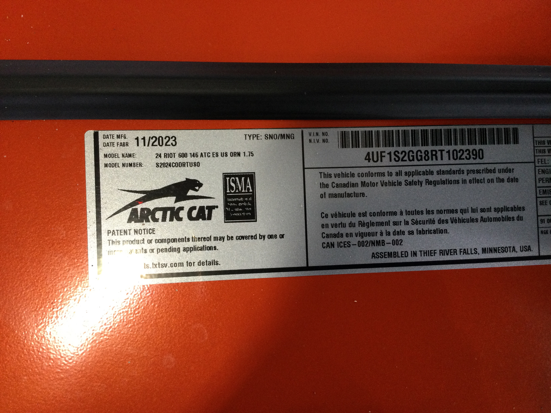 2024 Arctic Cat Riot 600 146 ATAC 1.75 ES in Marquette, Michigan - Photo 7