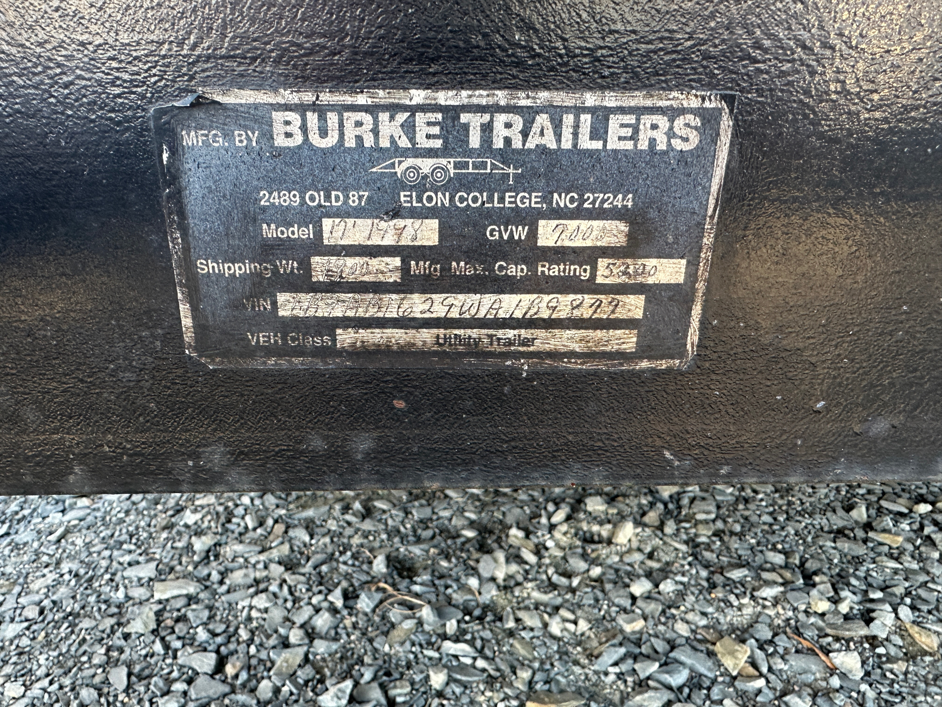 1998 BURKE TRAILERS 6.5X17 TANDEM AXLE in Albemarle, North Carolina - Photo 10