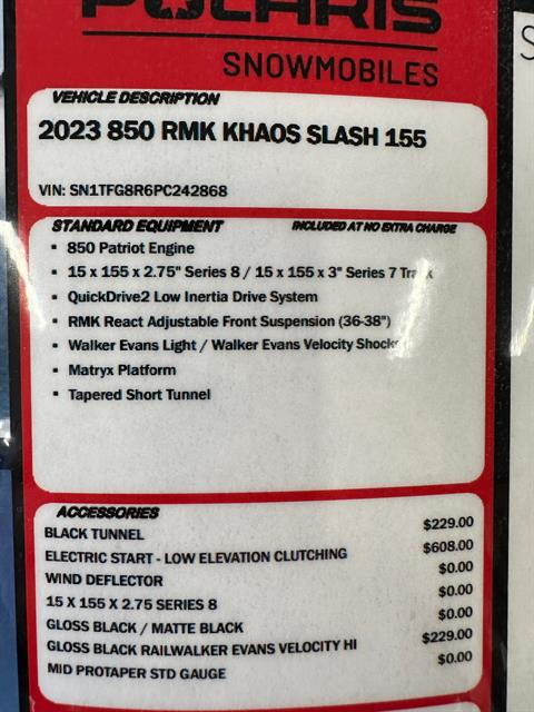 2023 Polaris 850 RMK KHAOS Slash 155 SC in Elk Grove, California - Photo 7