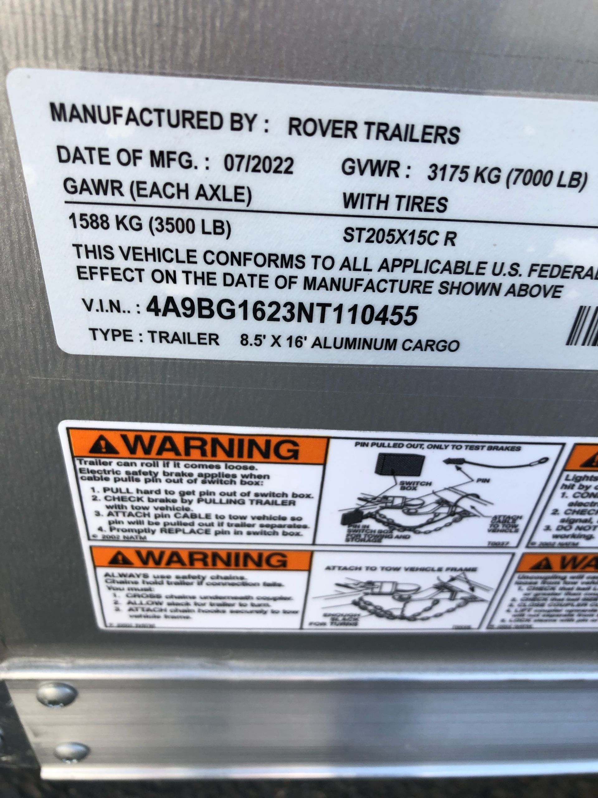 2023 Rover Trailers 16x100 Aluminum Cargo in Elk Grove, California - Photo 6