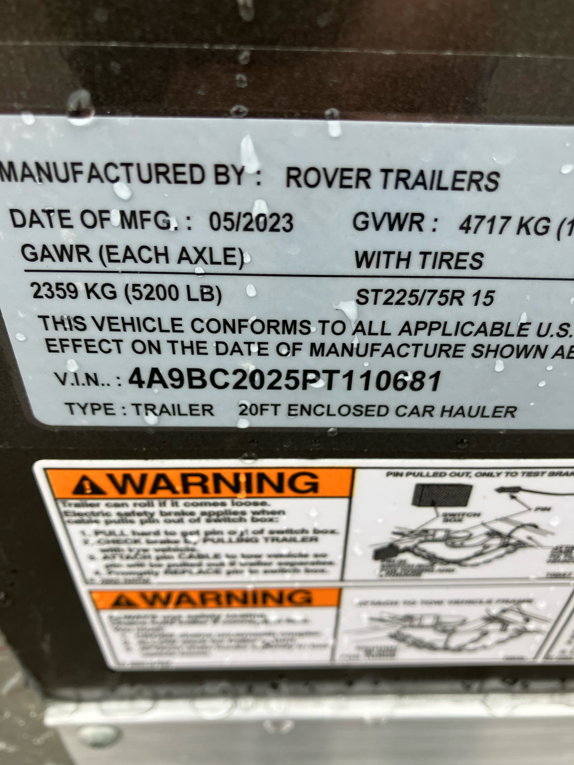 2024 Rover Trailers  8.5X20 Enclosed Car Hauler in Acampo, California - Photo 10