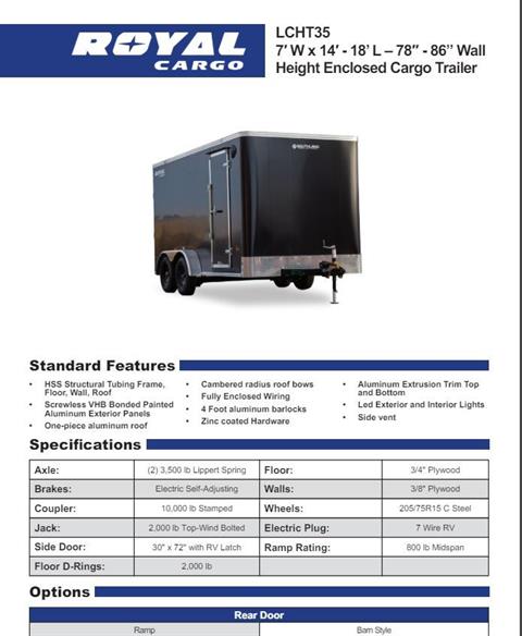 2024 Southland Trailer Corp 7X16 - 7K TA V-NOSE ENCLOSED CARGO LCHT35 in Merced, California - Photo 17