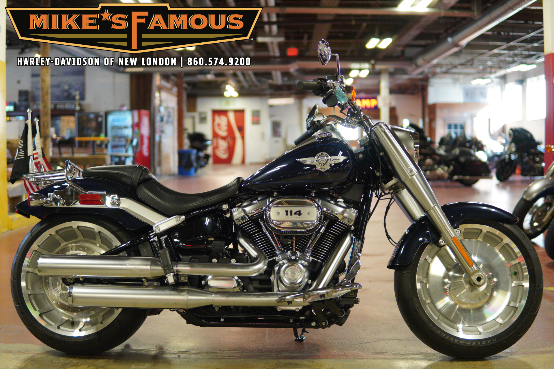 Used 2019 Harley Davidson Fat Boy 114 Midnight Blue Motorcycles In New London Ct T52821