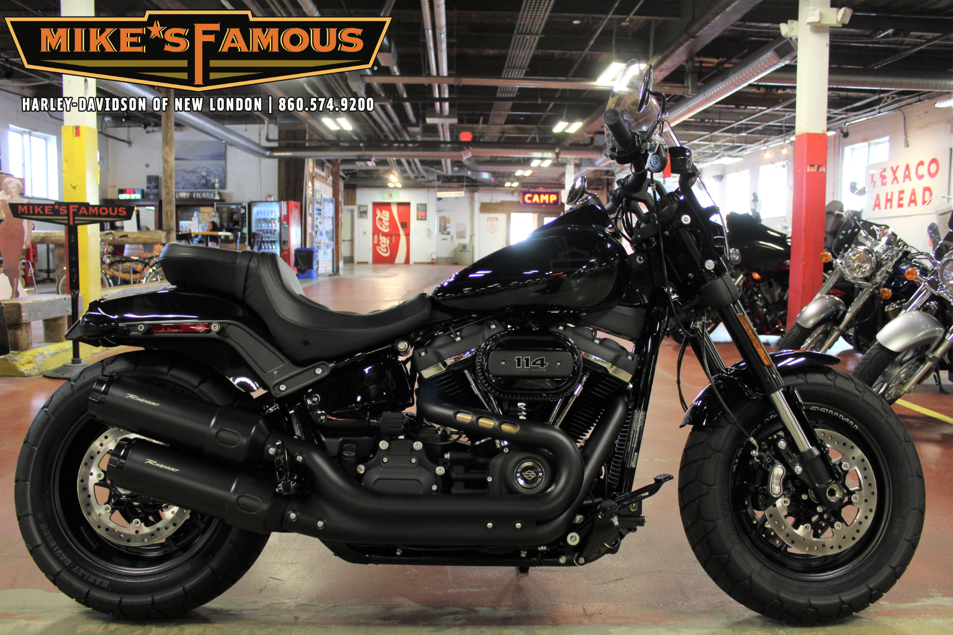 Used 2020 Harley Davidson Fat Bob 114 Vivid Black Motorcycles In New London Ct T10362