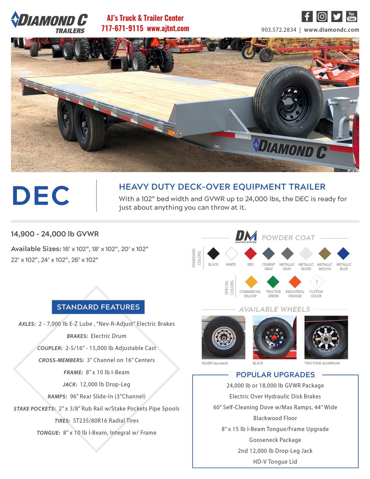 2024 Diamond C Trailers 24x102 DEC Equipment Trailer XWR in Harrisburg, Pennsylvania - Photo 13