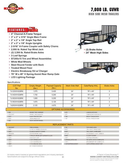 2024 Carry-On Trailers 7x16 Utility Trailer HS 7K in Harrisburg, Pennsylvania - Photo 6