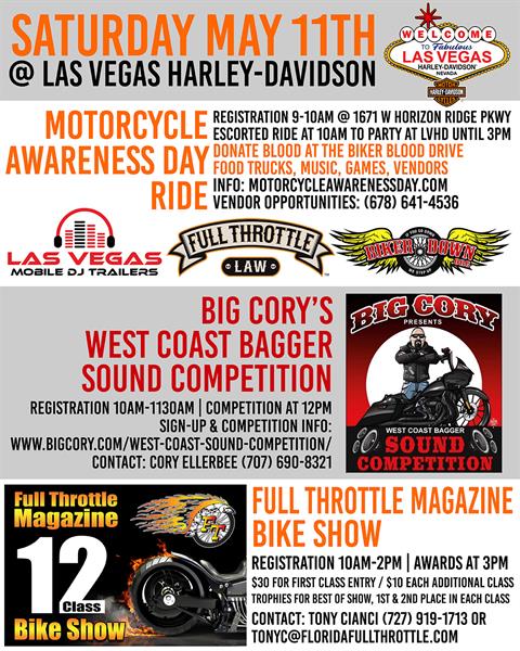 May 11th Motorcycle Awareness Day / Sound Competition / Bike Show at LVHD!