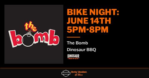 H-D Utica Bike Night with The Bomb and Dinosaur BBQ