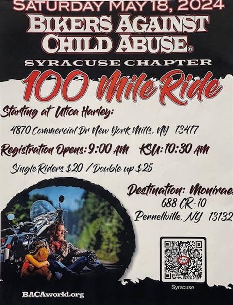 Bikers Against Child Abuse Ride  / Kickstands up at 10:30