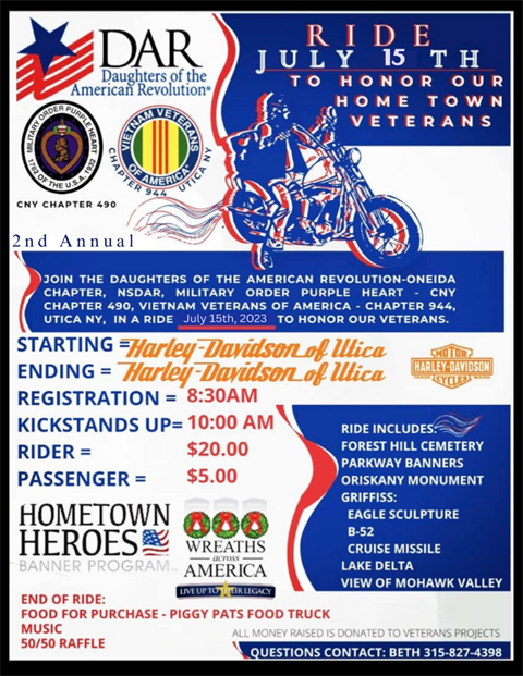 Daughters of the American Revolution Motorcycle Ride