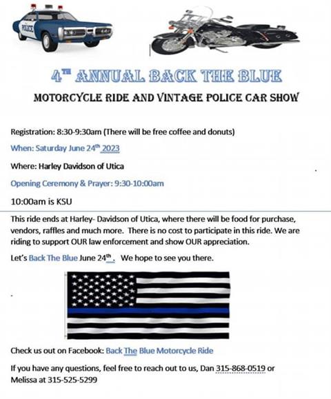 Back the Blue Motorcycle Ride