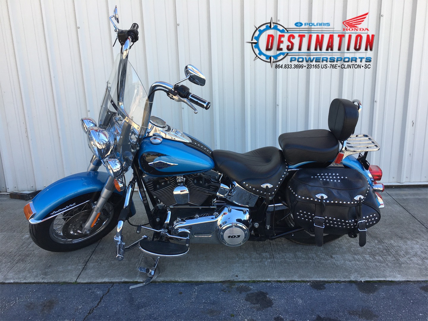 Used 2011 Harley Davidson Heritage Softail Classic Motorcycles In Clinton Sc Bb011141 Cool Blue Pearl Vivid Black