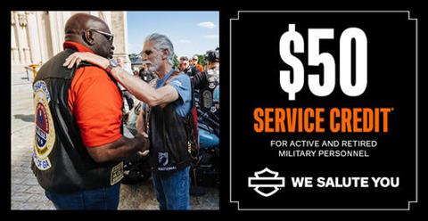 we cannot repay you for your service, but we can thank you with ours. $50 Service Voucher for Active and Retired Military