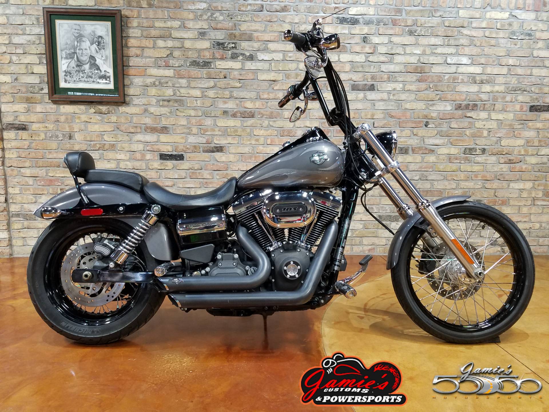 Used 2016 Harley Davidson Wide Glide Motorcycles In Big Bend Wi 4381 Charcoal Pearl With Flames