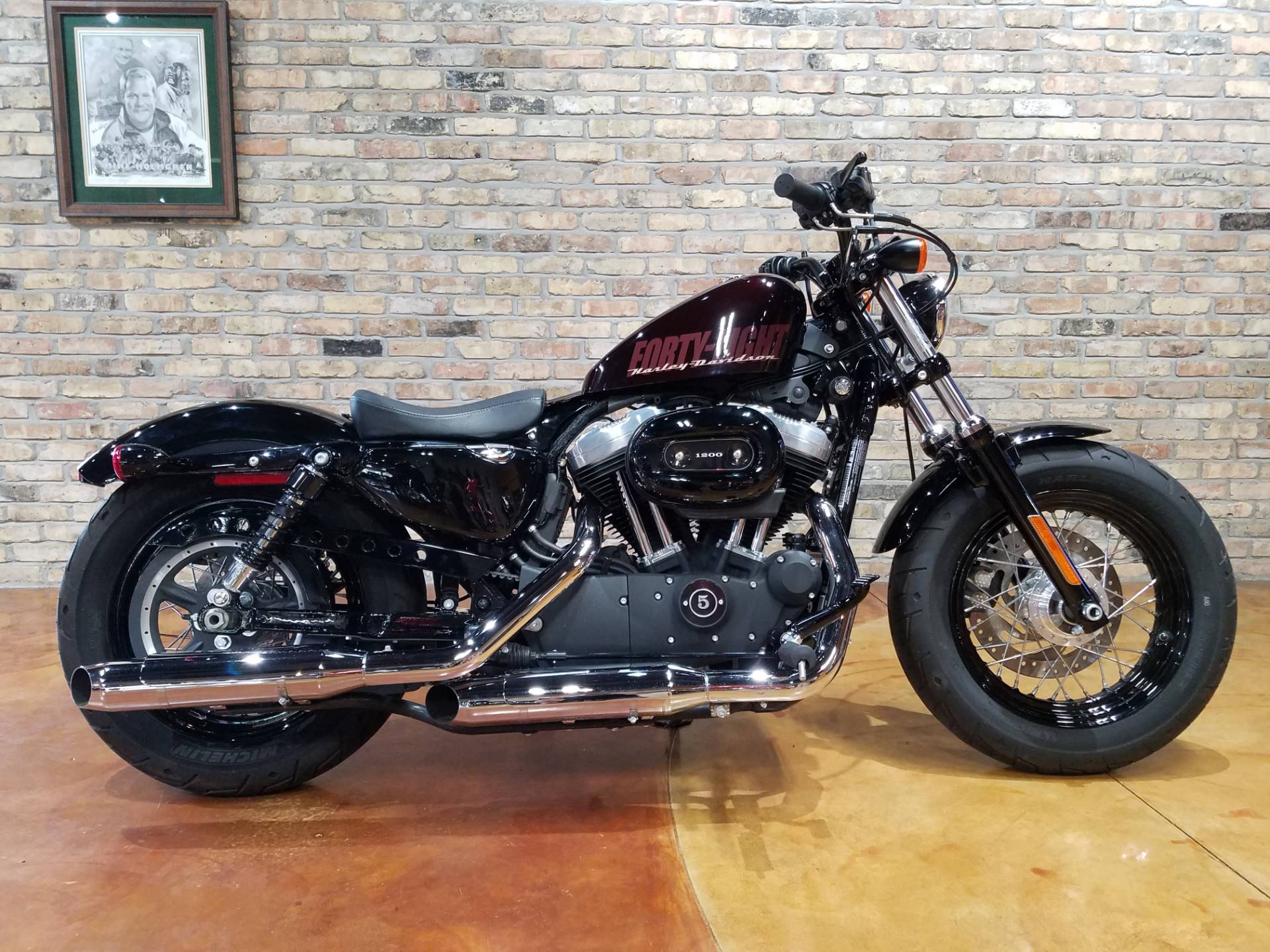 Used 2014 Harley Davidson Sportster Forty Eight Motorcycles In Big Bend Wi 4254j Blackened Cayenne Sunglo