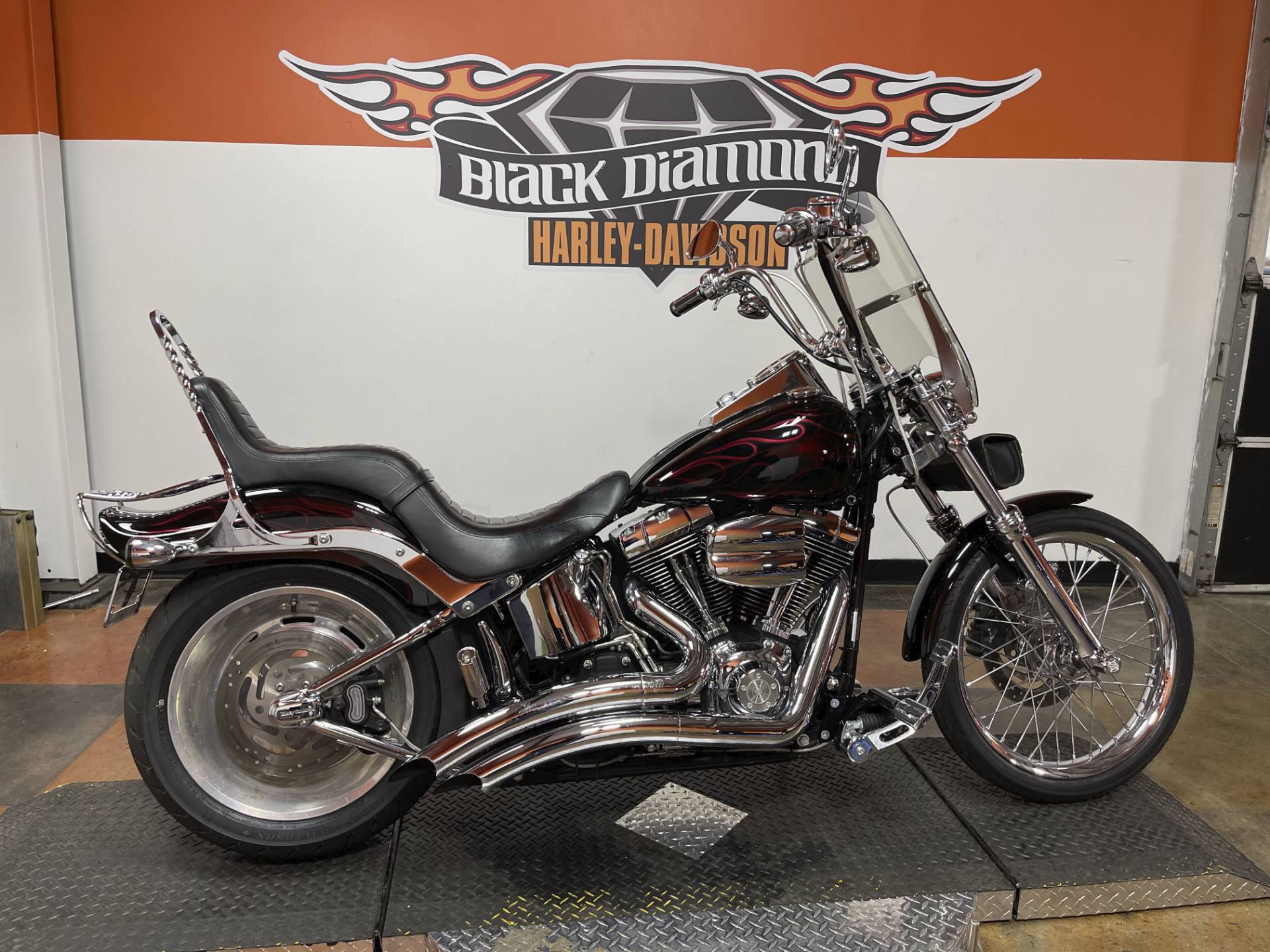 Used 2008 Harley Davidson Softail Custom Vivid Black With Red Pin Stripe Motorcycles In Marion Il U024286