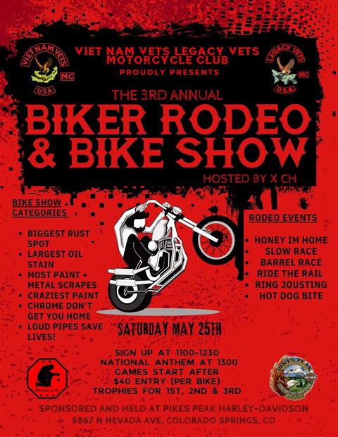 3rd Annual Biker Rodeo + Bike Show by Viet Nam Vets Legacy Vets MC