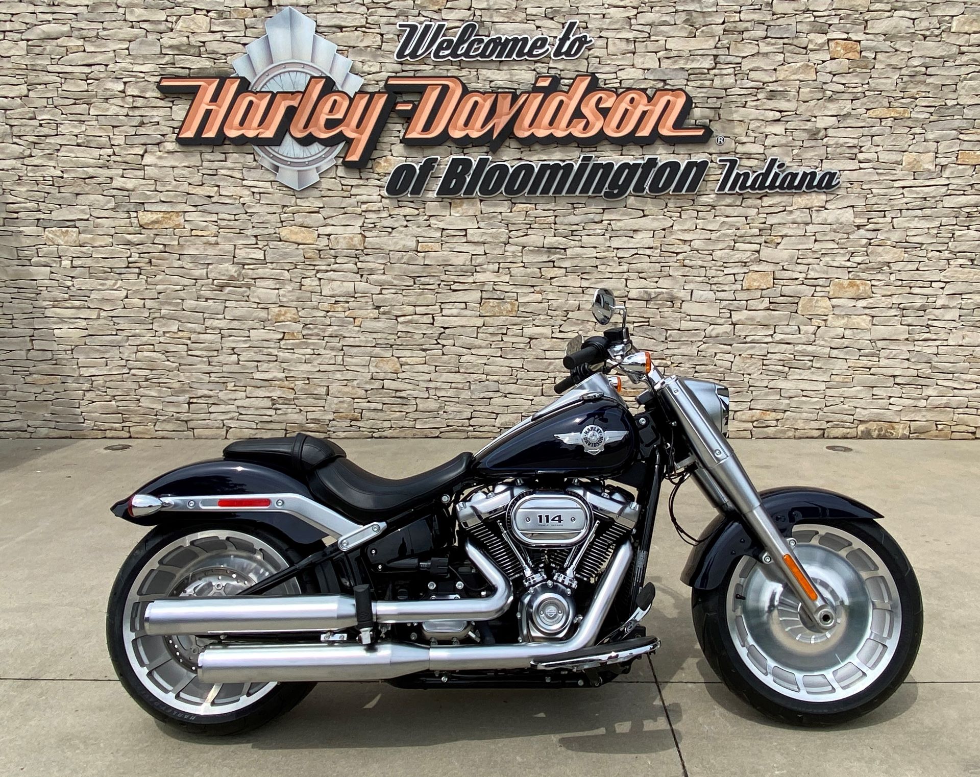 Used 2019 Harley Davidson Fat Boy 114 Motorcycles In Lafayette In 064161 Midnight Blue