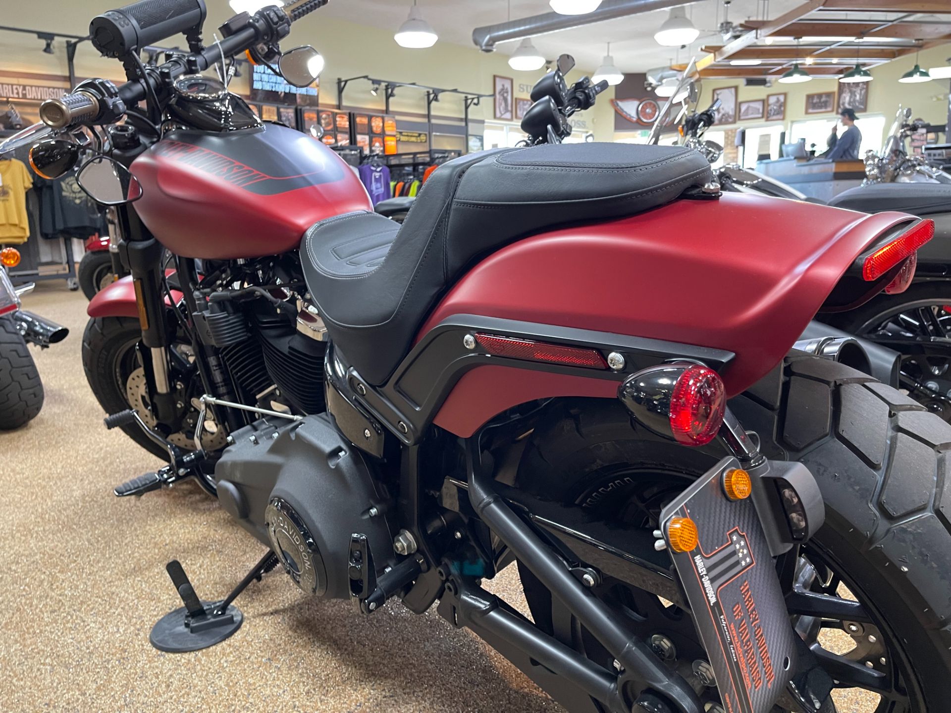 Used 2019 Harley Davidson Fat Bob 107 Motorcycles In Valparaiso In U021278 Wicked Red Denim