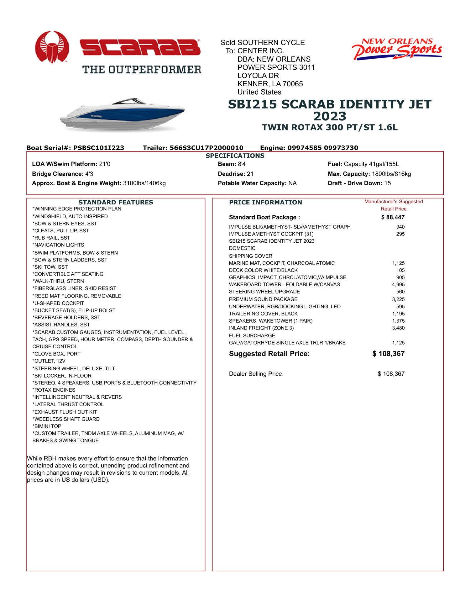 2023 Scarab 215 ID in Kenner, Louisiana - Photo 3