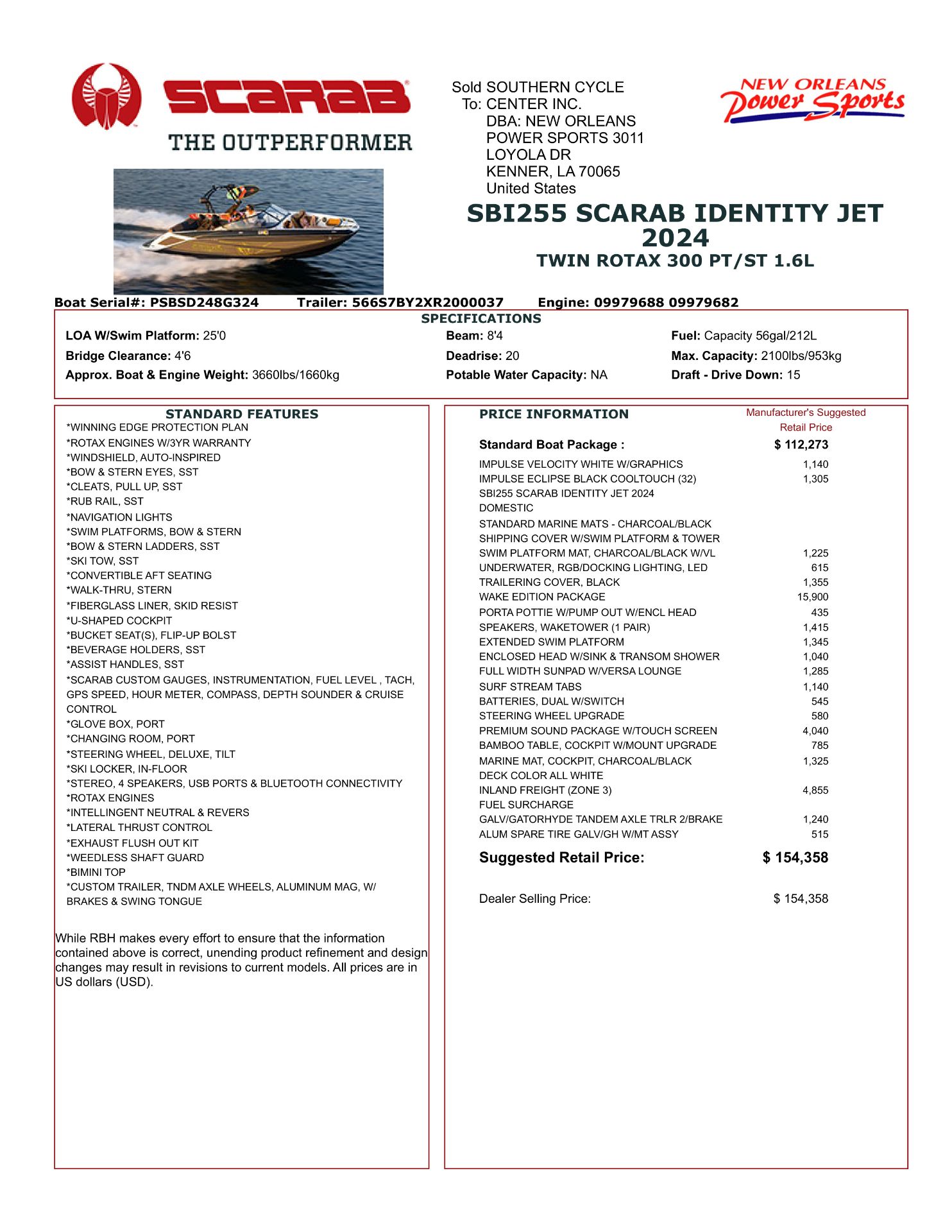 2024 Scarab SBI255 IDENTITY in Kenner, Louisiana