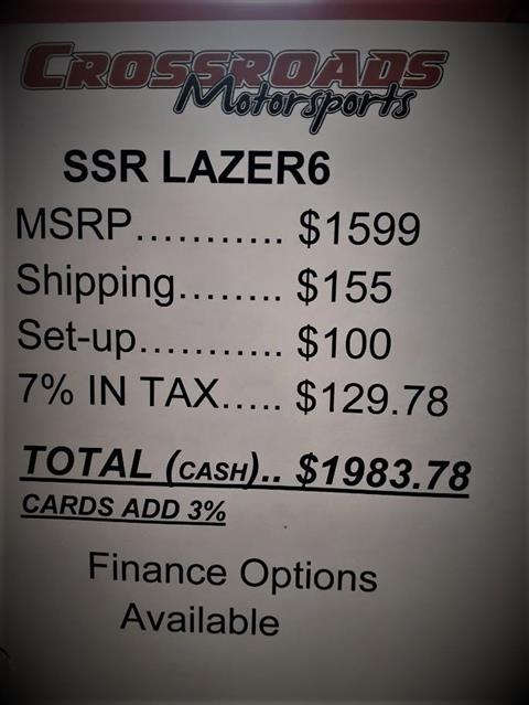 2022 SSR Motorsports LAZER6 in Lafayette, Indiana - Photo 8