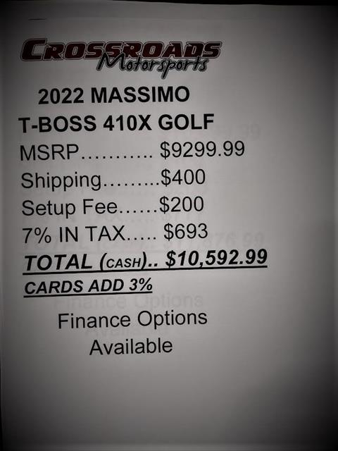 2022 Massimo T-BOSS 410X Golf in Lafayette, Indiana - Photo 9