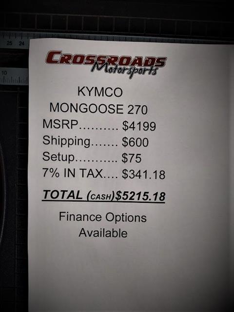 2021 Kymco Mongoose 270 in Lafayette, Indiana - Photo 9