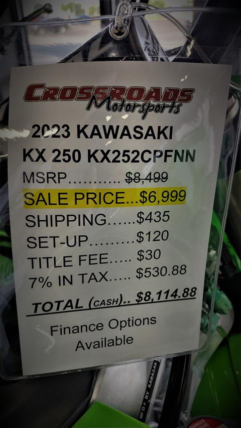 2023 Kawasaki KX 250 in Lafayette, Indiana - Photo 9