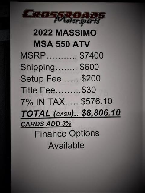 2022 Massimo MSA 550 in Lafayette, Indiana - Photo 9