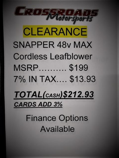 Snapper HD 48V Max Electric Cordless Leaf Blower (BL48K) in Lafayette, Indiana - Photo 6