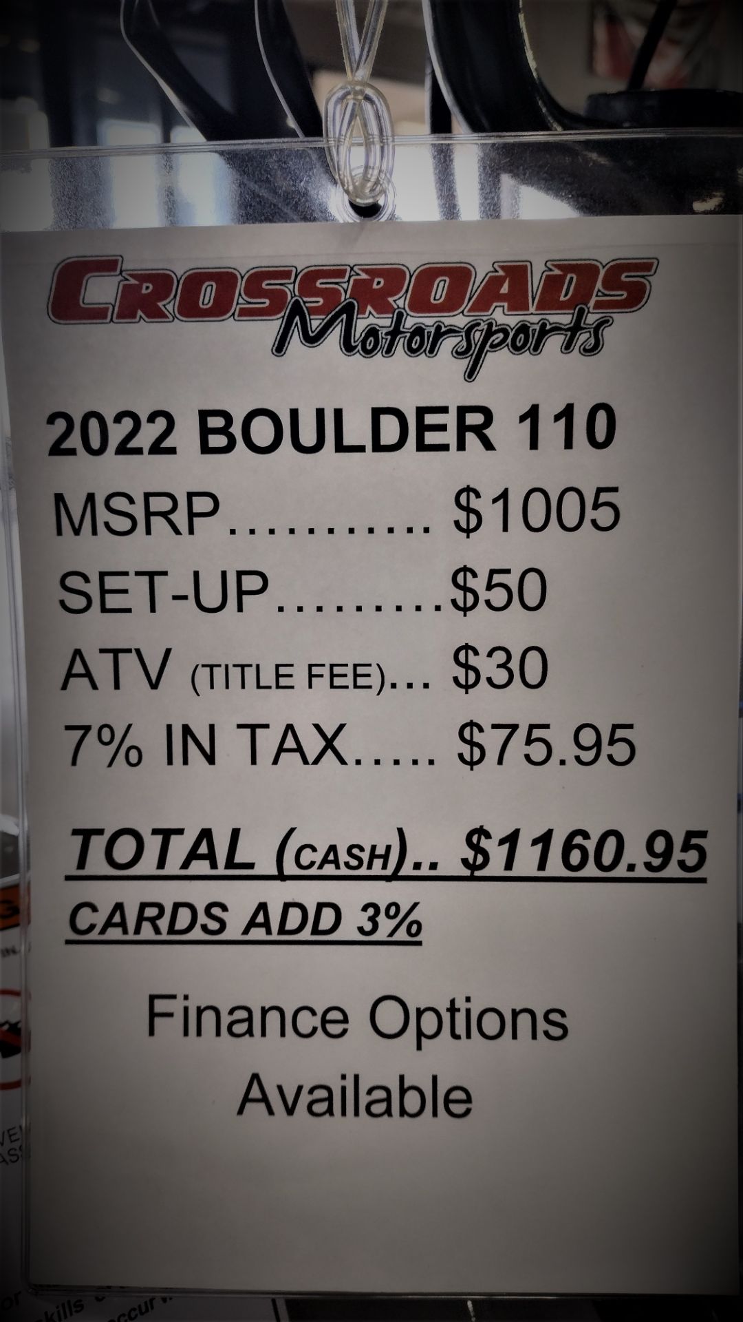 2022 Tao Motor Boulder B110 in Lafayette, Indiana - Photo 9