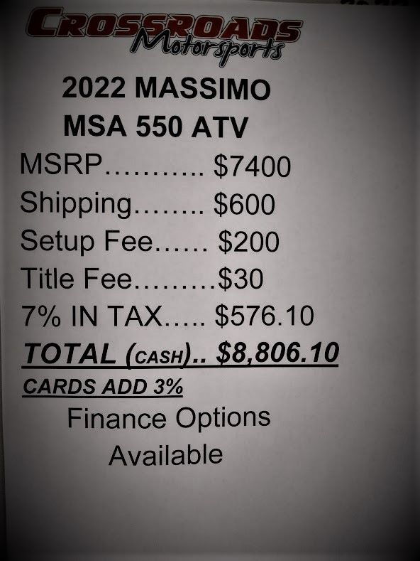 2022 Massimo MSA 550 in Lafayette, Indiana - Photo 9