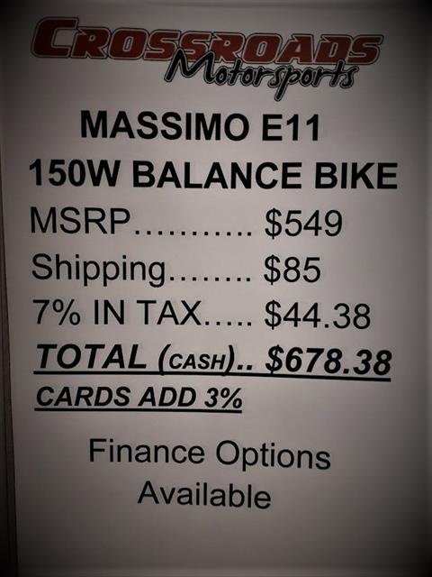2021 MASSIMO MOTOR SPORTS LLC E11 150W ELECTRIC BALANCE BIKE in Lafayette, Indiana - Photo 3