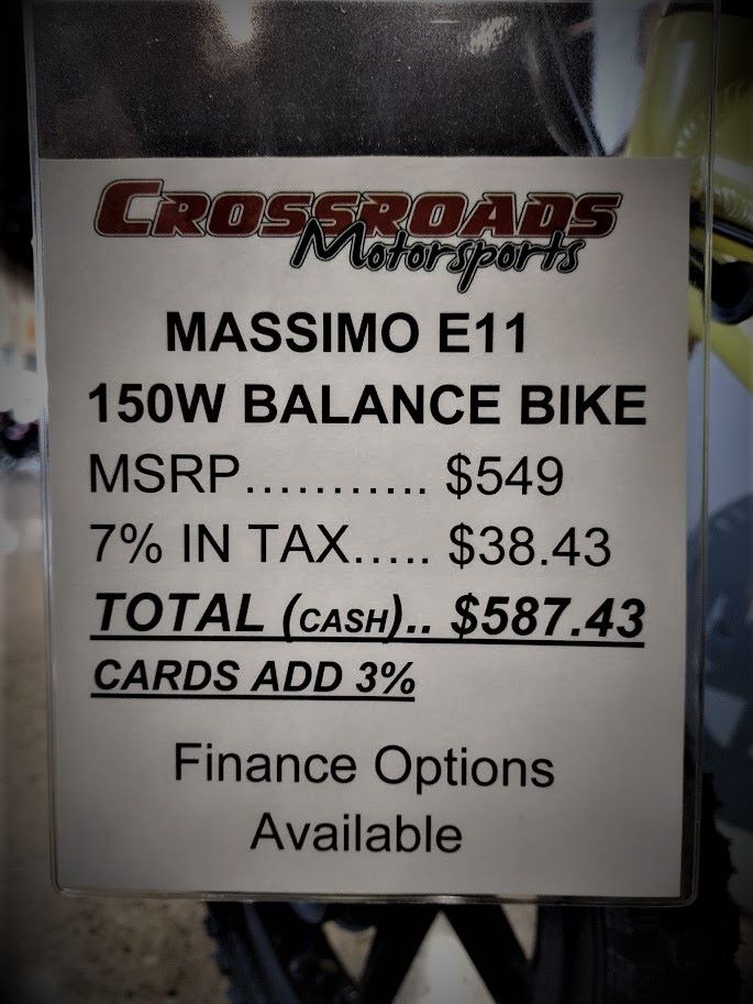 2021 MASSIMO MOTOR SPORTS LLC E11 150W ELECTRIC BALANCE BIKE in Lafayette, Indiana - Photo 5