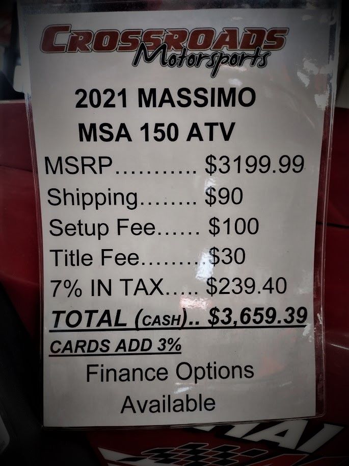 2022 Massimo MSA 150 in Lafayette, Indiana - Photo 11