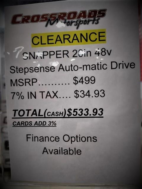 Snapper 20SSWM48K 20 in. 48V Max StepSense Automatic Drive in Lafayette, Indiana - Photo 9