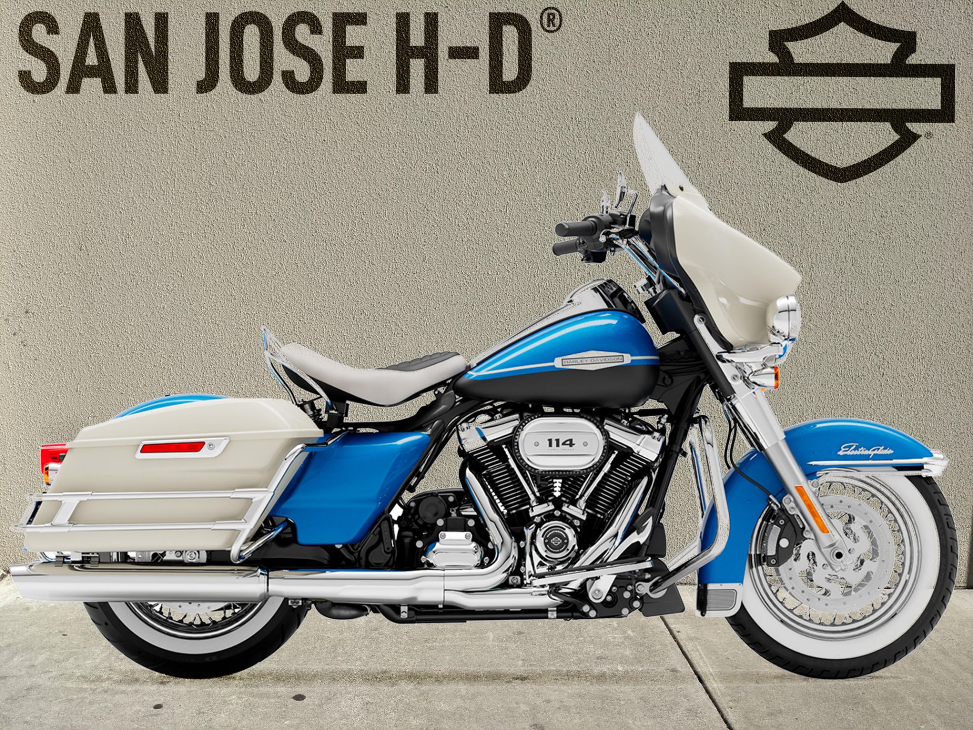 New 2021 Harley Davidson Electra Glide Revival Hi Fi Blue Birch White Motorcycles In San Jose Ca N629316