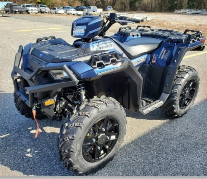 New 21 Polaris Sportsman 850 Premium Trail Package Steel Blue Atvs In Ledgewood Nj Available