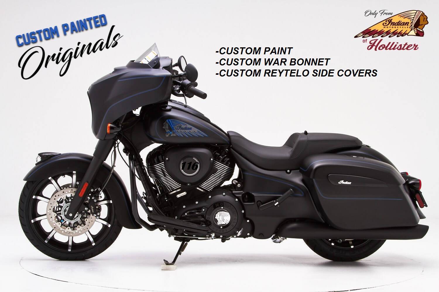 New 2021 Indian Chieftain Dark Horse Motorcycles In Hollister Ca Custom Dark Horse Blue Pinstriping 411ctdh01