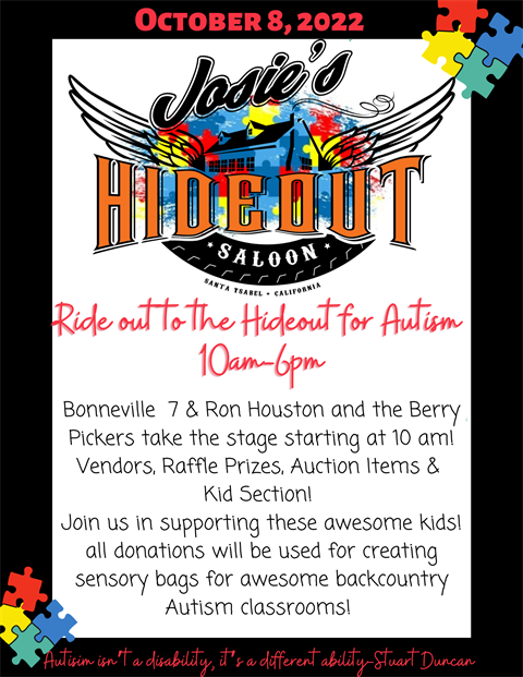 Ride Out to the Hideout for Autism