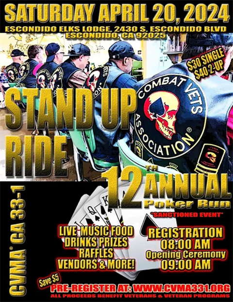Combat Vets Association Annual Stand Up Ride