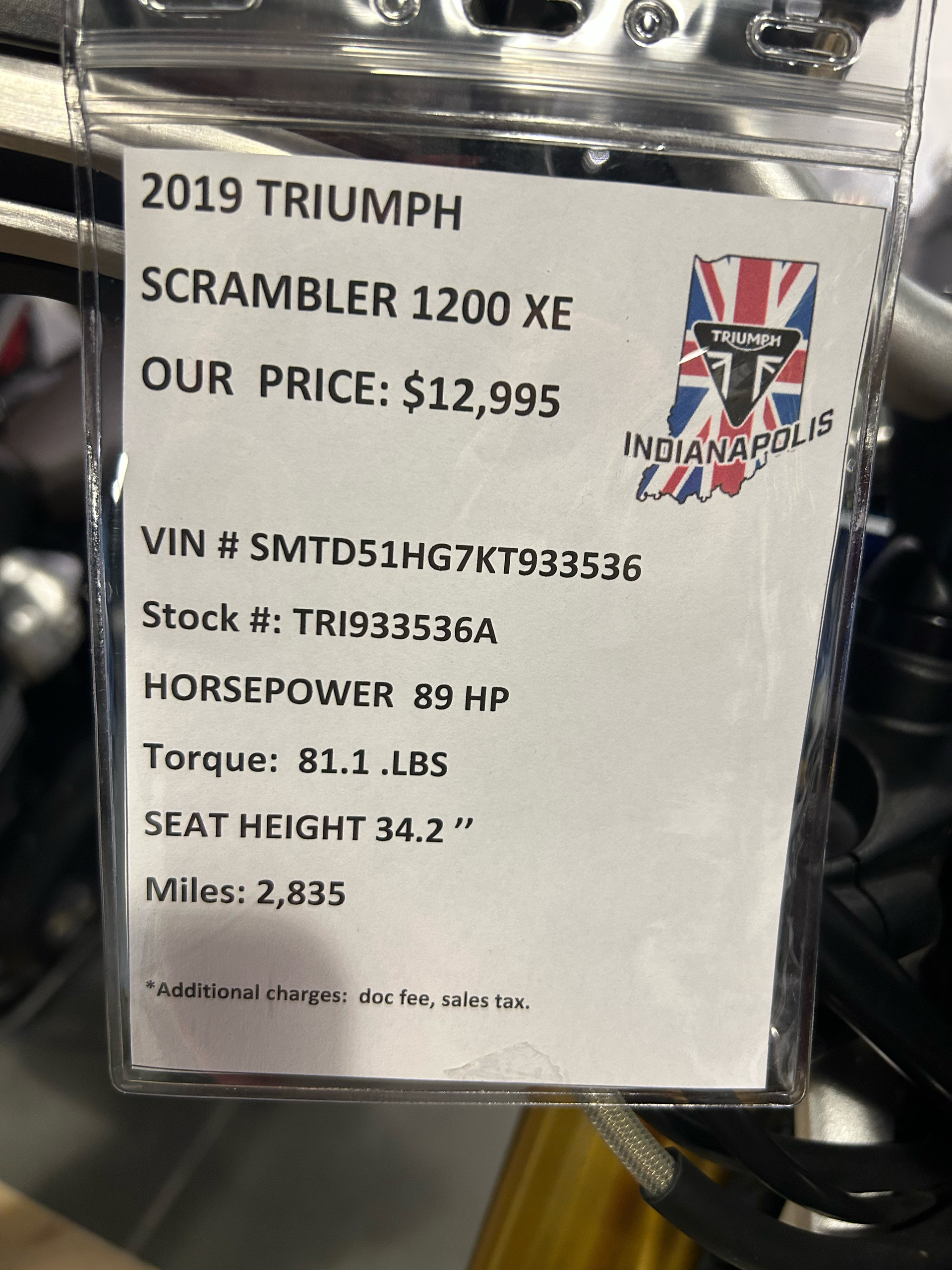 2019 Triumph Scrambler 1200 XE in Indianapolis, Indiana - Photo 1