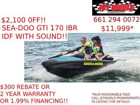 2024 Sea-Doo GTI SE 170 iBR iDF + Sound System in Castaic, California - Photo 1